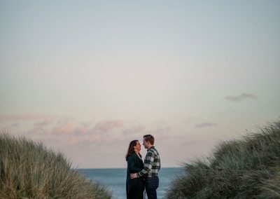 Northumberland Pre wedding shoot couple photography Druridge Bay